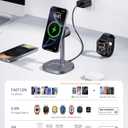 2026 New Magnetic Wireless Charger Stand with TEC Active Cooling, Certified 15w 3 in 1 Charging Station for Apple Charger Stand, Wireless Charger for iPhone17/16/15/14/13/12, Apple Watch, AirPods