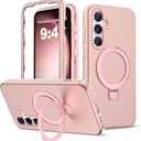Compatible with Samsung Galaxy S23 Plus Case with Magnetic Ring Stand[Compatible with Mag-Safe][Military Grade Drop Protection][Build in Kickstand] S23 Plus Phone Case 6.6",Rose Gold