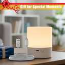 JIMEI Small Touch Cordless Bedside Table Lamp Rechargeable Dimmable Nightstand Lamp for Bedroom Portable Night Light for Kids LED Lamp with Warm White Lights for Living Room Home Gifts (White)