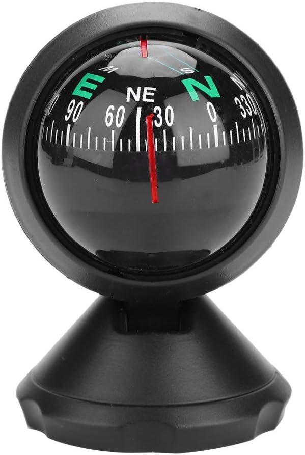 Black Adjustable Ball Night Vision Compass Boat Compass Dash Mount, Adjustable Dash Car Compass for Car Marine Boat Ship