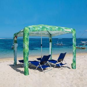 CoolCabana Beach Shade Tent - Easy Setup, UPF 50+ Protection, Large & Medium Sizes, Compact & Wind Resistant - Beach Cabana for The Whole Family - Palms, Large, 64ft2 - 8' x 8'