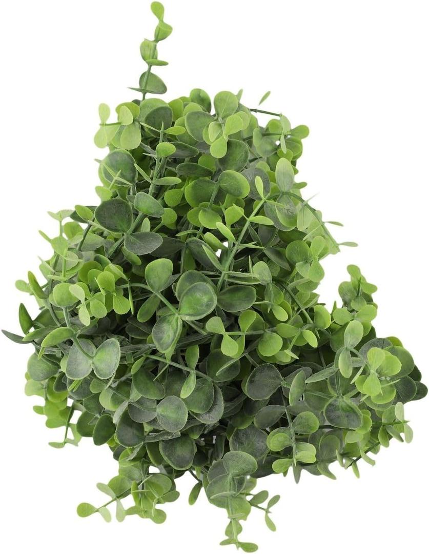 Artificial Eucalyptus Garland  6 FT Faux Greenery Vine with Rattan Texture, Frost White & Green Hanging Decor for Wedding, Home, Office and Coffee Shop(frost white)