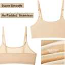 3PCS Cami Bras Unpadded Seamless Bralette Smooth Everyday Basic Sleeping Bra Sports Bra for Women Girls (XXL)