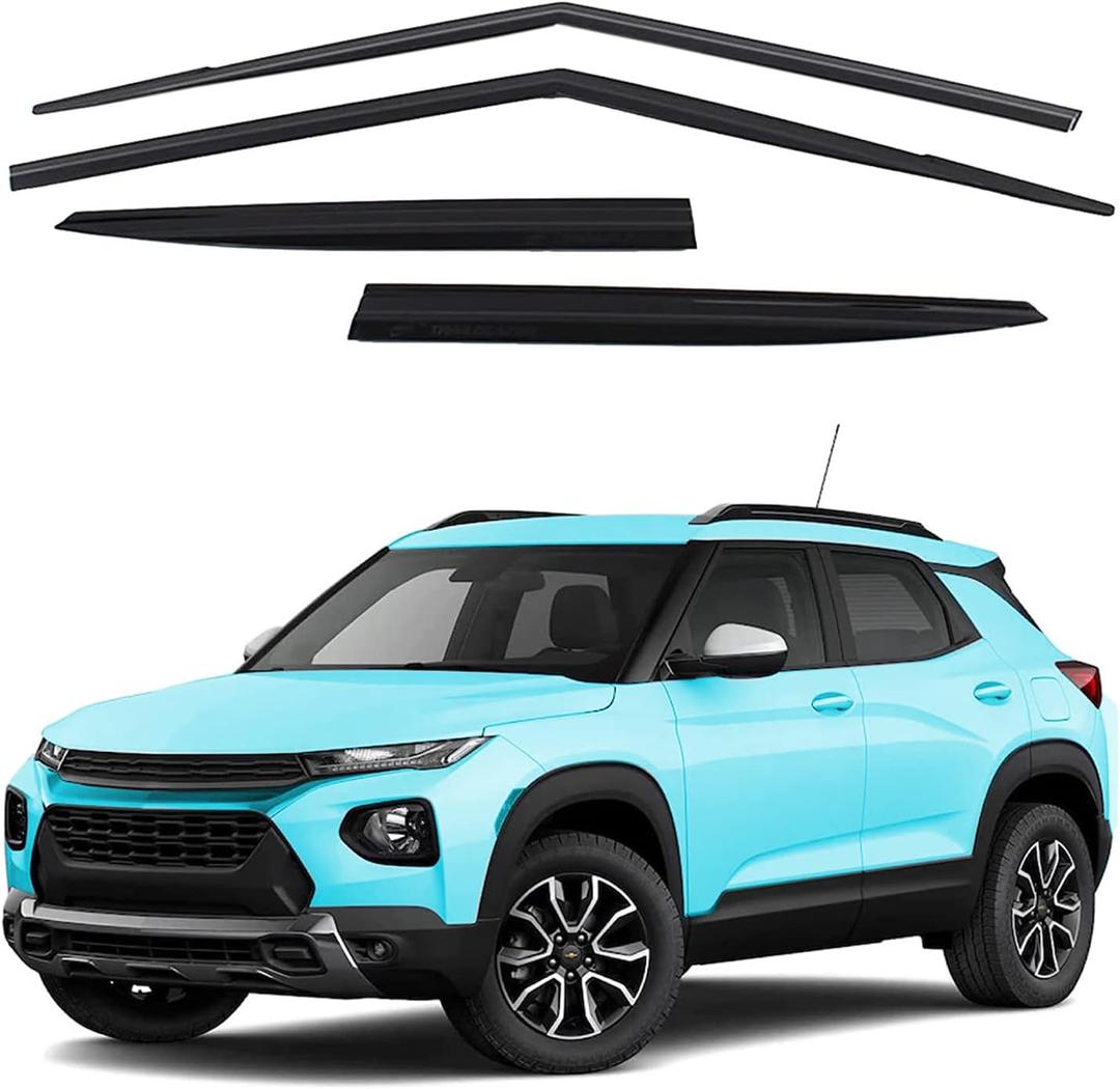 Tape-On Windows Visor 4-Piece for 2021-2023 Chevy Trailblazer Rain Guards Shield Shade Smoke 94823