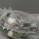 Winlyn 2 Pack White Pumpkin Garland with Eucalyptus Pinecones Berries Fall Foliage for Wedding Arch Thanksgiving Table Farmhouse Decor