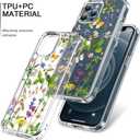 bicol for iPhone 12 Pro Case with Screen Protector and Camera Lens Protector - Fashionable Flower Floral Designs for Women Girls - Shockproof Acrylic Clear Phone Cover 6.1" - Butterfly Flowers