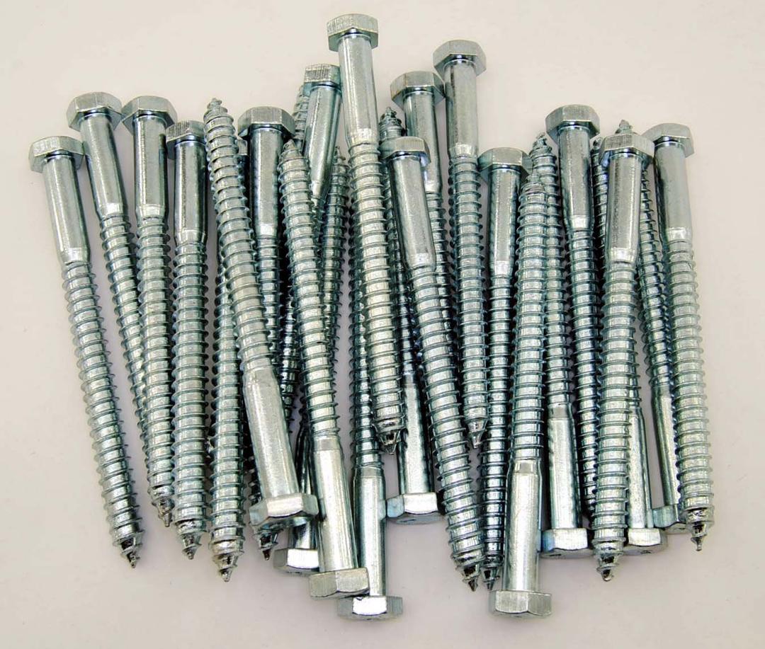 (50) Hex Head 3/8 x 6 Lag Bolts Zinc Plate Wood Screws