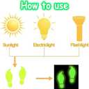 10 x St. Patricks Day Luminous Leprechaun Footprints Glow in The Dark Paddys Decals Stickers Shamrock Gold Coin Saint St Pattys Day Party Decorations Classroom Floor Window Green Decals