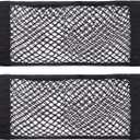 Universal Mesh Cargo Net Storage Net Wall Sticker Organizer Pouch Bag Storage Mesh Net for Car Trunk Storage Add On Organizers for Car Truck (24" x 9.5"（2 Packs)