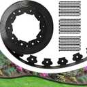Landscape Garden Edging Kit with 60 Spikes, 4In Tall 66FT Garden Edging Border for Garden, Flower Beds, and Lawn Easy Cutting (Black, 66ft)