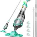 VIVOHOME Cordless Pool Vacuum with Telescopic & Extension Poles 9.12ft, 18.5 GPM Suction, 60-Min Run Time, Handheld Cleaner Rechargeable with Battery Indicator for Pools/Spas/Hot Tubs - Green