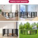 Dog Playpen, 40 inch 8 Panels Dog Fence with Extra Wide Gate, No-Tripped Pet Playpen Rustproof Dog Pen Indoor Puppy Playpen for Temporary Containment, Portable Pet Fence for RV Camping