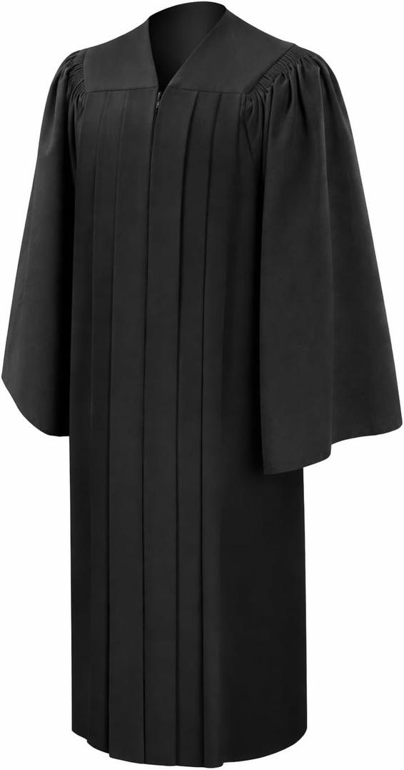 CLERKMANS Unisex Adult Deluxe Black Bachelors University Graduation Gown (48XL (5'3"-5'5"))