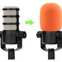 LEFXMOPHY PodMic Pop Filter, for Rode Procaster Podcaster NT1 NT1-A NT2-A NT-USB K2 NT1000 NT2000 Windscreen Replacement Foam Cover Pod Mic Wind Screen, Orange WS2 Microphone Muffler