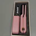 Cordless Hair Straightener Brush, Portable Travel Hair Straightener, 2 in 1 Cordless Mini Rechargeable Flat Iron & Hair Straightener Brush with Dust Cover, Digital Display (Pink)