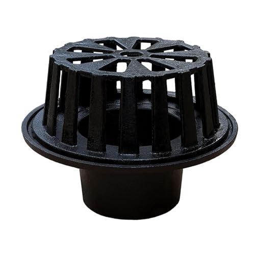 3 Inch Cast Iron Roof Drain, Roof Drain Cover, 3 Inch Push-in Pipe Size, Can Prevent Drain Clogs, Suitable for PE/PVC Pipes and Iron Pipes.
