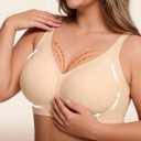 2026 Jelly Seamless Wireless Plus Size Bras No Underwire Supportive Full Coverage Comfortable Everyday Bra for Older Women (Black)