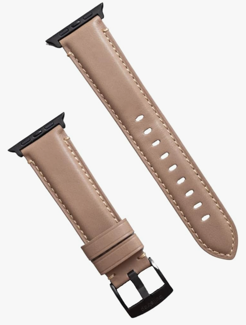 Bullstrap Men's Full-Grain Italian Leather Watch Band Compatible with Apple Watch Series 1-8