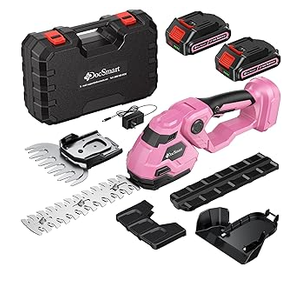 Hedge Trimmer Cordless with Battery, 2-in-1 Electric 21V Handheld Grass Shear Cutter with 2 Pack Rechargeable Battery, Mini Bush Trimmer Kit for Garden Yard Lawn Pruning