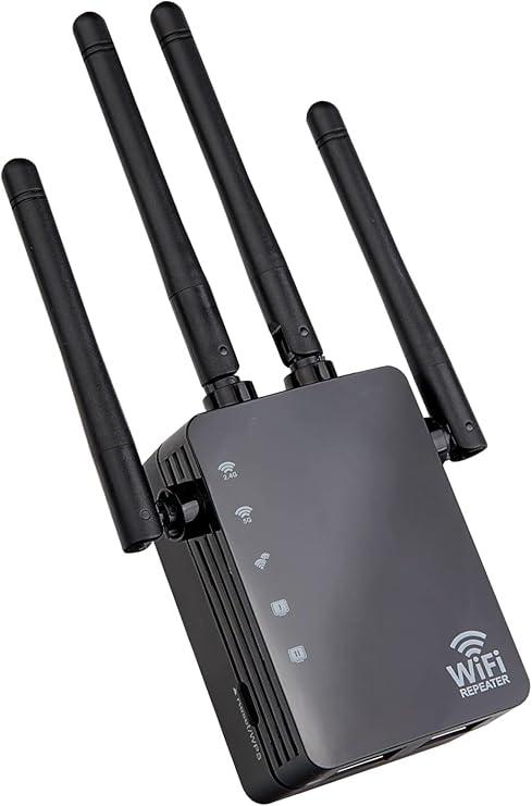 Dual Band  WiFi Extender, WiFi Booster, Cover up to 12880 sq.ft & 105 Devices, 1200Mbps WiFi Booster, Dual Band 2.4G and 5G, Wireless Repeater with Strong Penetrability, 4 Antennas