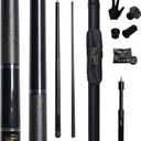 Carbon Fiber Pool Cue Stick 12.5mm Rainbow Tip Low Deflection Pool Stick with Uni-loc Pin Joint and Extension Pool Stick-20 oz