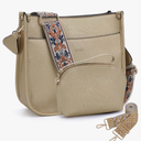 HKCLUF Crossbody Bag Purse for Women 2PCS/Set Leather Hobo Handbag Wallet Set With 2Adjustable Guitar Strap Shoulder Bag