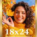18x24 Picture Frame for Wall Display, 18x24 Gold Picture Frame with Shatter Resistant Plexiglass, Stable and Sturdy 18 x 24 Poster Frame for Wall Display, Handpicked Gift Collection, 1 Pack
