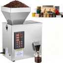 VEVOR Powder Filling Machine, 3-200g (0.01-0.44 lbs) Automatic Particle Dispenser, High Accuracy, Stainless Steel, Intelligent Weighing Dispensing Filler for Coffee Beans, Grains, Tea, Spices, Silver