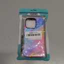 Compatible with iPhone 16 Pro Case - Dual-Layer Protection, Hard Shell with Silicone Interior,Slim Scratch Resistant Shockproof for Woman Men - Pink and Blue Marble