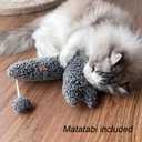TTcat Catnip Silvervine Matatabi Pillow for Cats & Kittens,Cat Kicker Toy,Large Size Cat Pillow Soothing Plush Cat Toy (Grey)