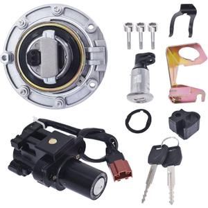 LABLT A complete ignition switch kit with Fuel Tank Cap Seat Lock and 2 Pack Key Replacement for CBR600RR CBR1000RR CBR600F4i CBR900RR 2007-2014