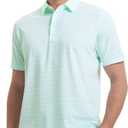 Rouen Men's Polo Shirts Short Sleeve Dry Fit Performance Wicking Moisture Causal Striped Collared Golf Shirts for Men (XXL)