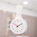 Mooas Loop Bathroom Clock (White, 3.16 x 1.31 x 6.02 inch), Waterproof Shower Clock, Kitchen Clock, Non-Ticking Battery Operated