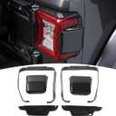 for Jeep JL Tail Light Cover Trim Panel for Jeep Wrangler JL JLU 2018-Present Black Carbon Fiber Exterior Accessories 6pcs (Gray)