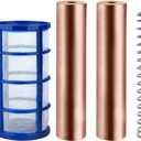 Copper Anode Replacement Kit, 4.13 x 0.81 Inch Thickened Copper Rod 2PCS, Includes Coil Spring, Threaded Basket and Wing Screws, Easy to Install