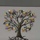 Moxweyeni Metal Tree Wall Sculpture Gold Tree Home Decoration Multi Colored Leaf Art Handcrafted Branches of Nature Life Hanging Sign for Outdoor Indoor Home Decoration