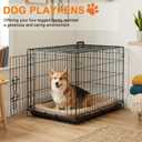 FDW 30inch Dog Crate Pet Cage with Metal Folding Design Plastic Tray Indoor Outdoor Dog Kennel Cage for Small and Medium Dogs,Black