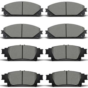 Front Rear Ceramic Brake Pads Replacement for 2010-2015 for Lexus RX350,2010-2015 for Lexus RX450h,2014-2019 for Toyota Highlander,2011-2019 for Toyota Sienna