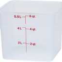 Cambro Food Storage Container - Classic Series Square - 6 QT (Quart) - Commercial Grade for Food Prep (Translucent)