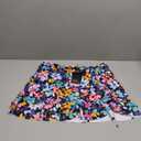 Pinup Fashion High Waisted Swim Skirt - Women Drawstring Ruched Bathing Suit Bottoms with Built-in Brief (Large, Colorful Floral)