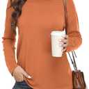 VIISHOW Women's Turtleneck Sweater Long Sleeve Cozy Warm Sweater Casual Lightweight Soft Pullover Jumper Tops (Orange, S)