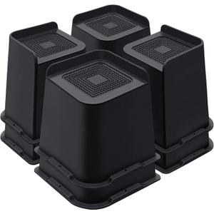 ANNKUT Bed Risers 6 Inch Heavy Duty, Furniture Risers for Bed Desk Table Sofa CouchOversized Bed Lifts Risers, Support up to 5000 Lbs(8 Pack Black)