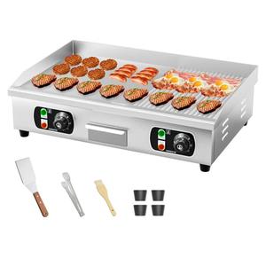 29" Commercial Electric Countertop Griddle,110V 3000W Flat Top Grill Hot Plate BBQ, Adjustable Thermostatic Control 122°F-572°F,Stainless Steel Restaurant Grill for Kitchen(NO PLUG)