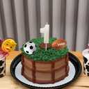 XunYee 32 Pcs Mini Foam Balls Sports Cupcake Toppers 1.6 Inch Basketball Soccer Stress Ball Small Football Baseball Cake Topper Sports Party Favors for Birthday Party Supplies Decoration(Mixed Balls)