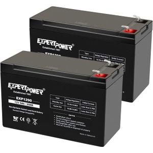 ExpertPower EXP1290 (2 Pack) - 12V 9AH SLA AGM Rechargeable 12V Battery for Ride on Toys, Backup UPS Battery Replacement, 12 Volt Batteries for Alarm, Electric Bike, F2 Terminals (.250")