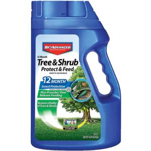 BioAdvanced 12 Month Tree and Shrub Protect and Feed, Granules, 4 lb, Insect Killer and Fertilizer & Plant Food