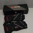 SAVIOR HEAT Heated Gloves for Men Women, Rechargeable Electric Heated Leather Skiing and Snowboarding Gloves (Medium, Black)