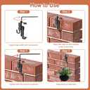 6 Pcs Brick Hook ClipsStainless Steel Brick HangerNo Drill Brick Wall Clips for Outdoor Heavy Duty Decor Fit 1-3/4" to 2-3/4" Black