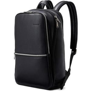 Samsonite Classic Leather Slim Backpack, Black, One Size