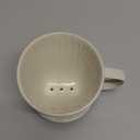 Handmade Pour Over Ceramic Coffee Dripper - Authentic Brewing Experience for Camping, Office, and Home (White)